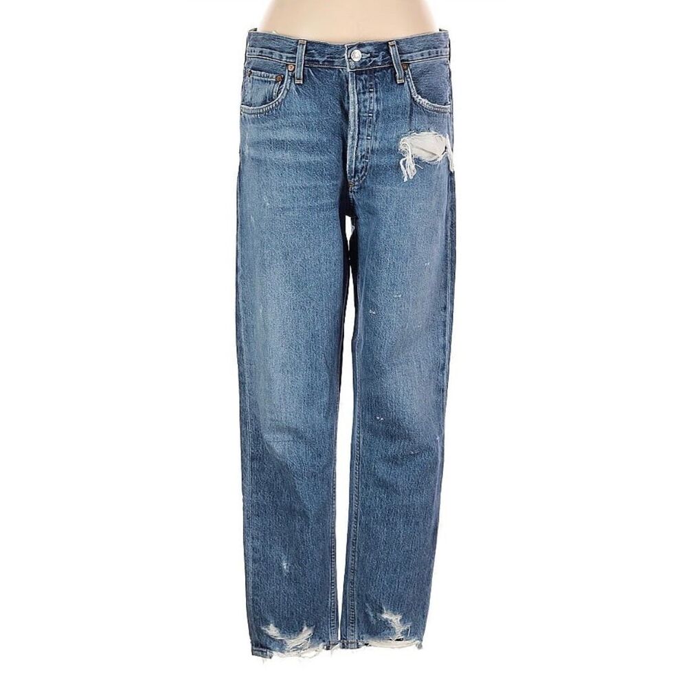 AGOLDE Los Angeles Premium Ripped Distressed Jeans Button Fly‎ Size 27